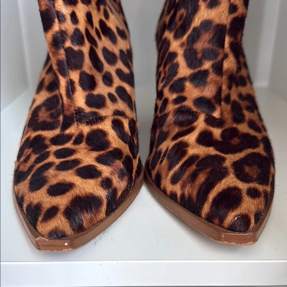 1. State Leopard Print Block Heel Ankle Booties - Brown/Black - Picture 4 of 7